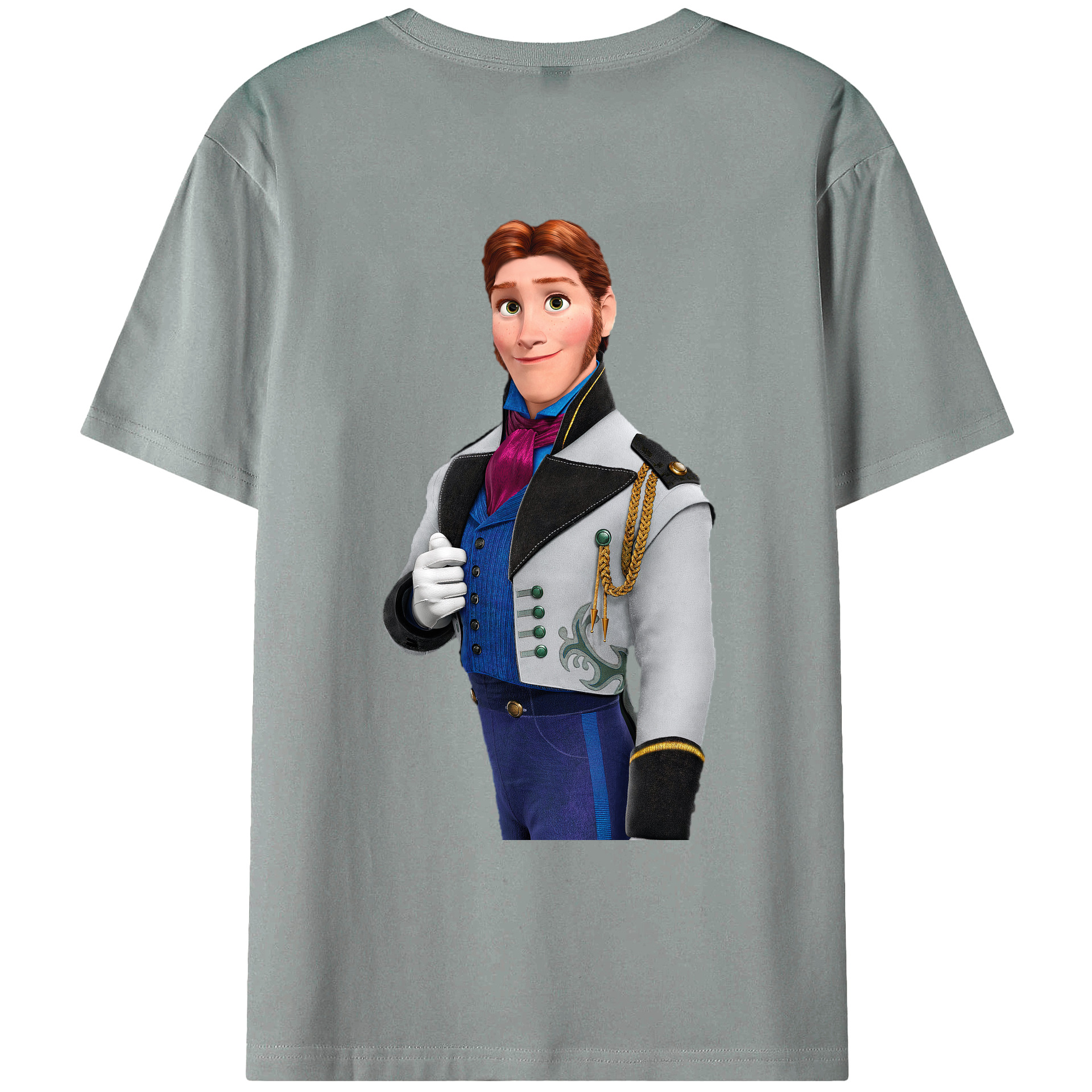 （画像用） アナと雪の女王 アンナ エルサ Frozen Anna Elsa 綿100％ メンズ半袖Tシャツ（バックプリント） 通気性